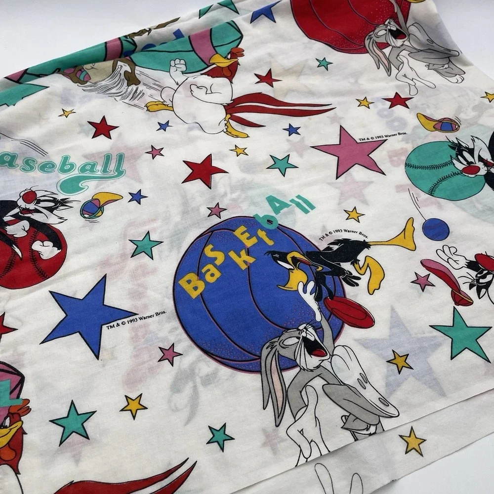 VTG Bugs Bunny Looney Tunes Warner Bros.1993 SPORTS‎ FABRIC Curtain 44 